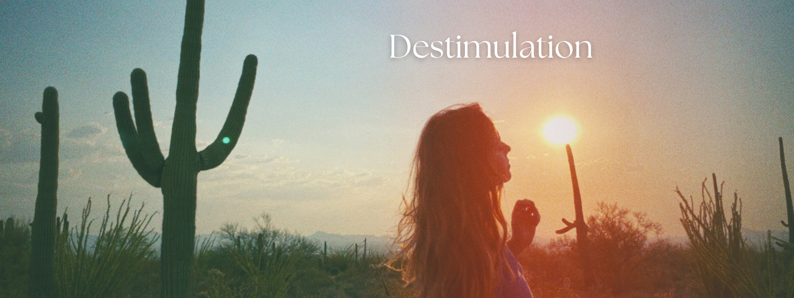 destimulated woman in the desert