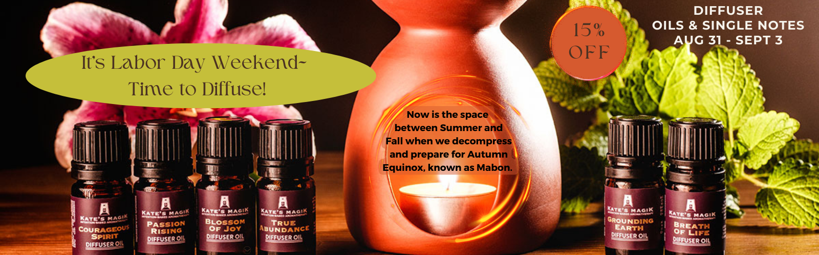 Diffuser Oil + Single Note 15% off