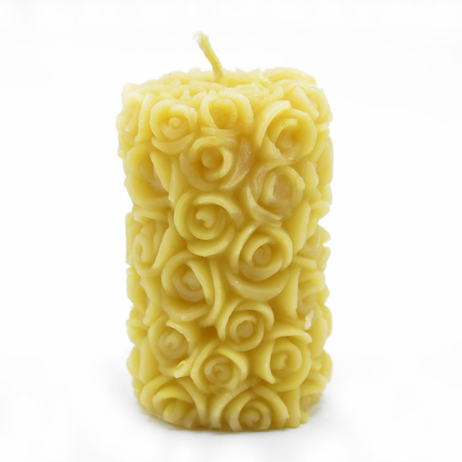 Rose Beeswax Pillar Candle